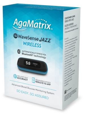 WaveSense JAZZ Wireless Blood Glucose Meter Kit from AgaMatrix - mmol/l only