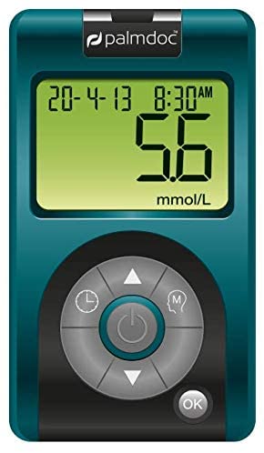 Palmdoc 1 Blood Glucose Monitor (Blood Sugar Monitor), Diabetes Test Starter Kit containing Test Strips, Lancets and Lancing Device