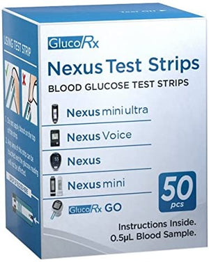 GlucoRx Nexus Test Strips (Pack of 50)