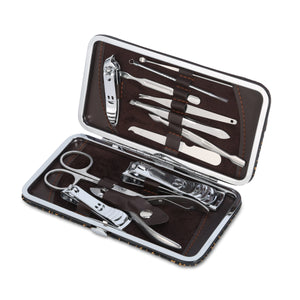 Diabetic 12-piece Nail Care Cutter Kit Set Nail Clippers Tool Manicure Pedicure Case